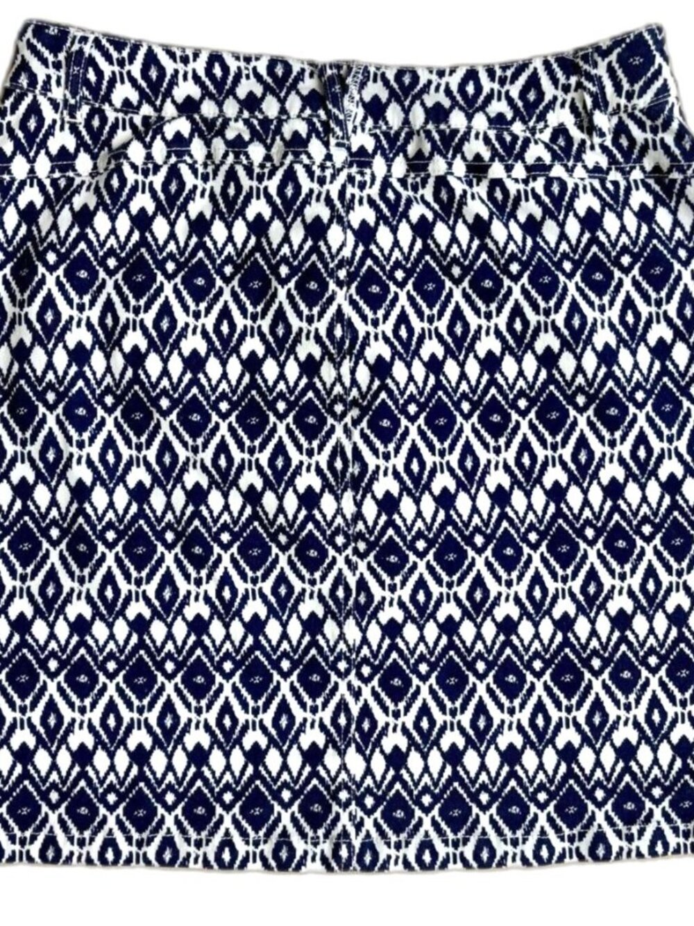 Westport 1962 Navy White Ikat Geometric Pencil Skort 4 Preppy Tennis Mini